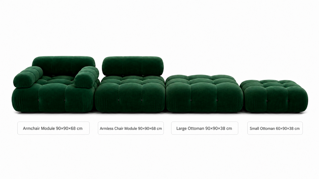 Mornhush Tufted 2-Seater Modular Sofa