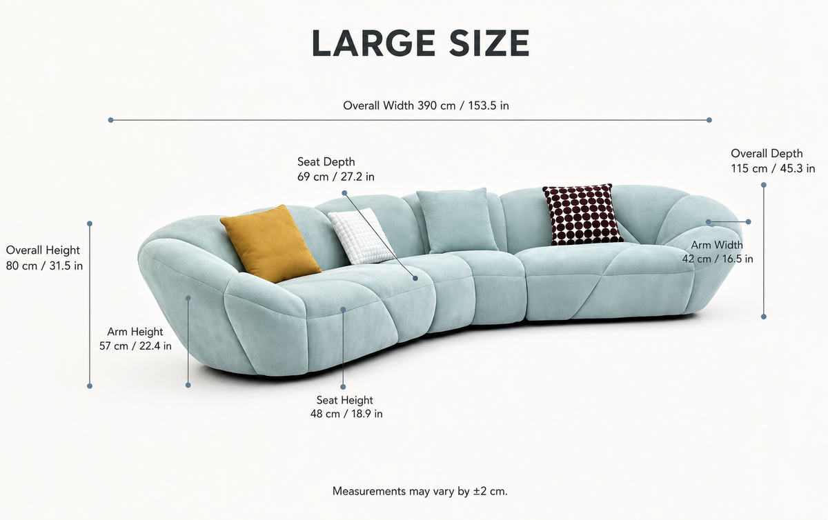Mornhush Sculpted Curved Modular Sofa